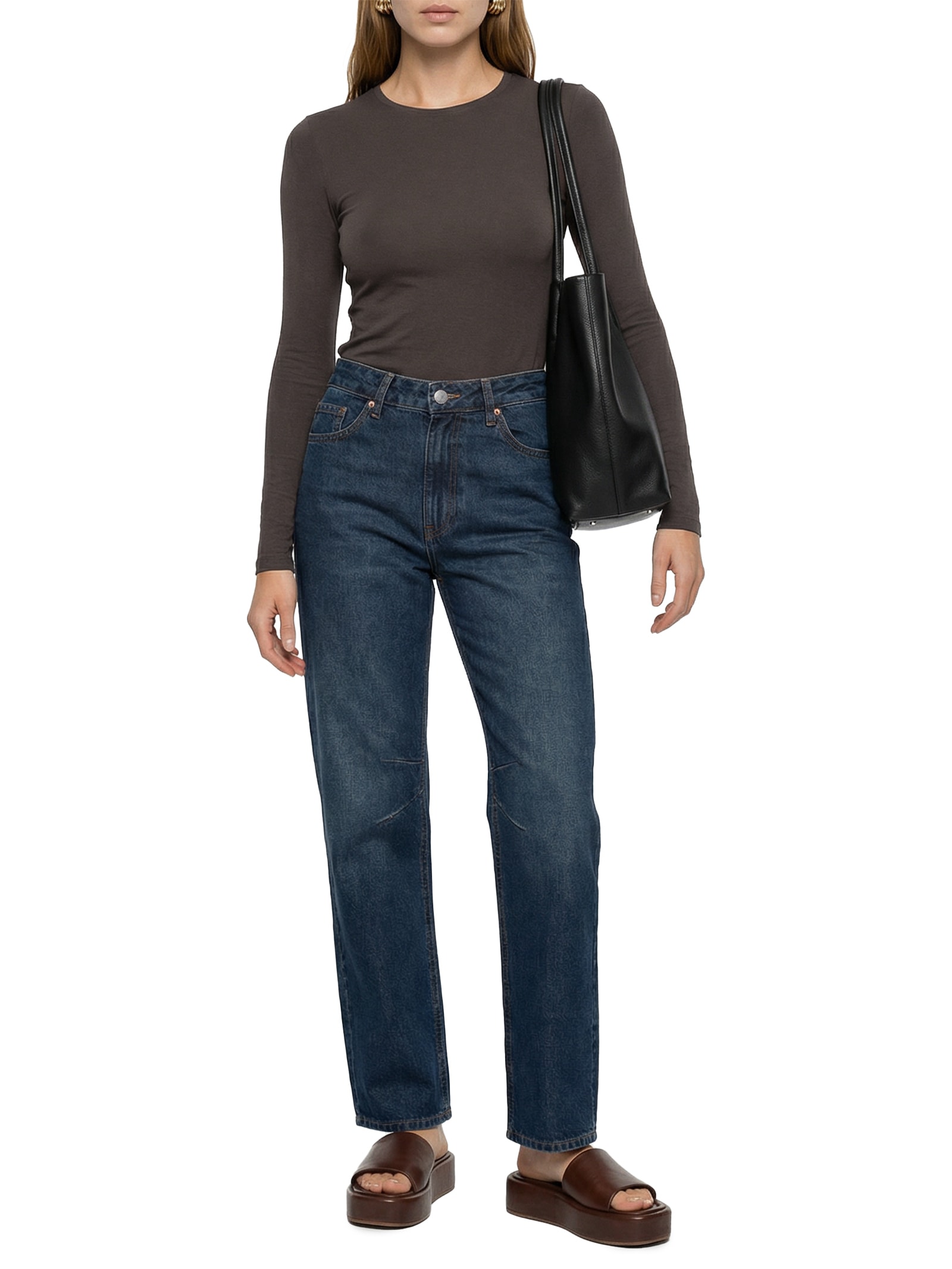 Blusa Feminina Manga Longa Marrom Hering