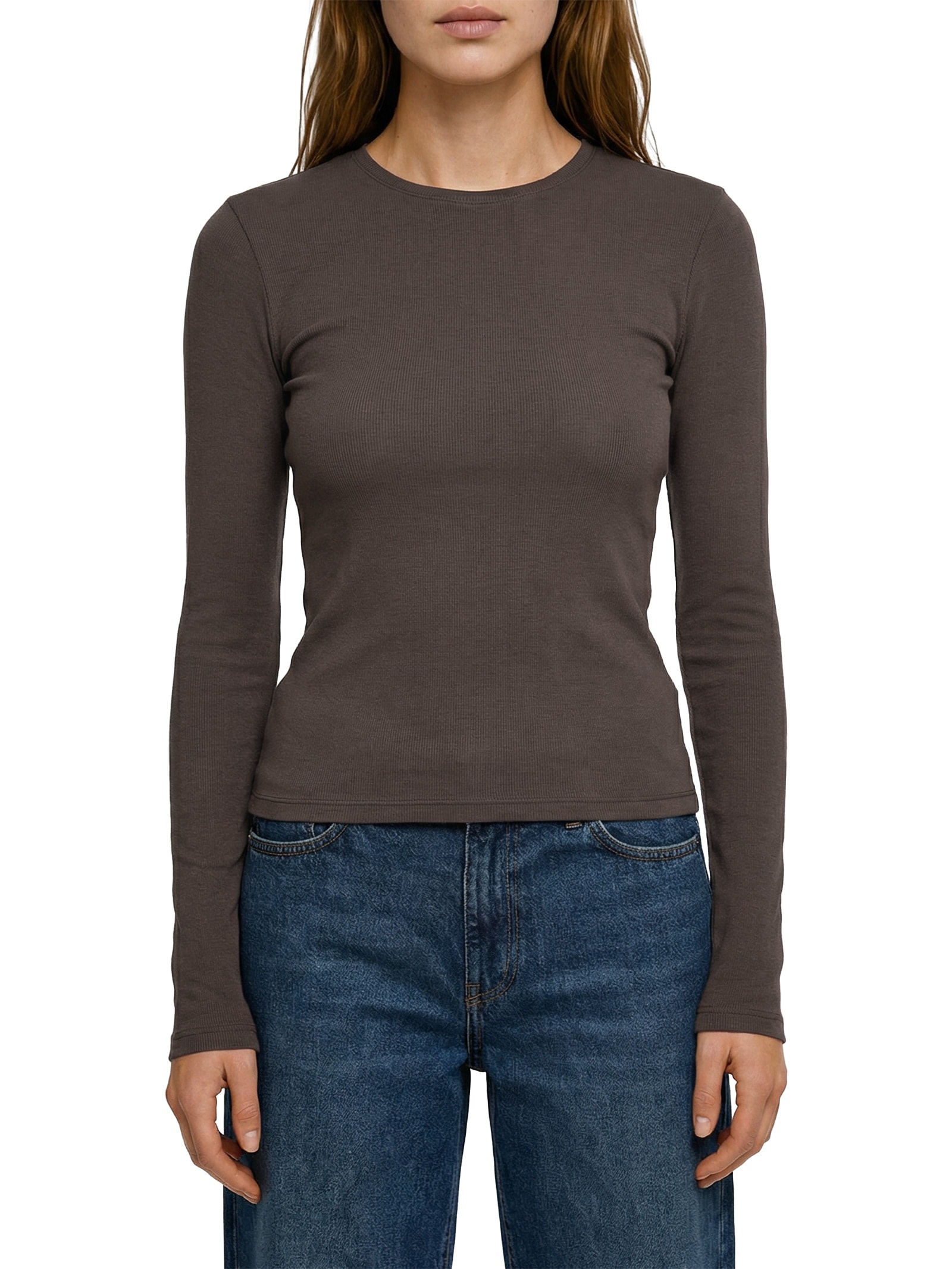 Blusa Feminina Manga Longa Marrom Hering