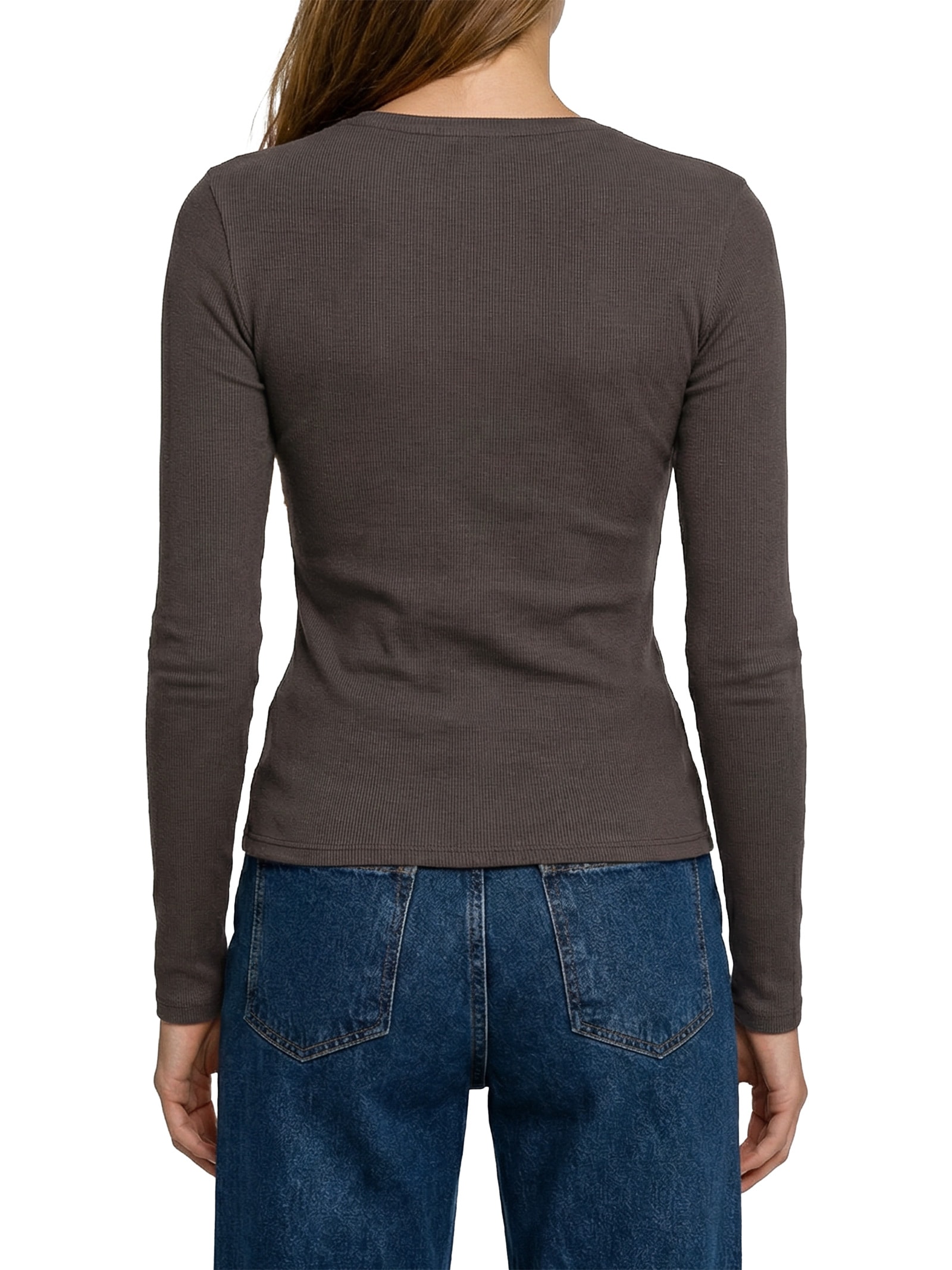 Blusa Feminina Manga Longa Marrom Hering