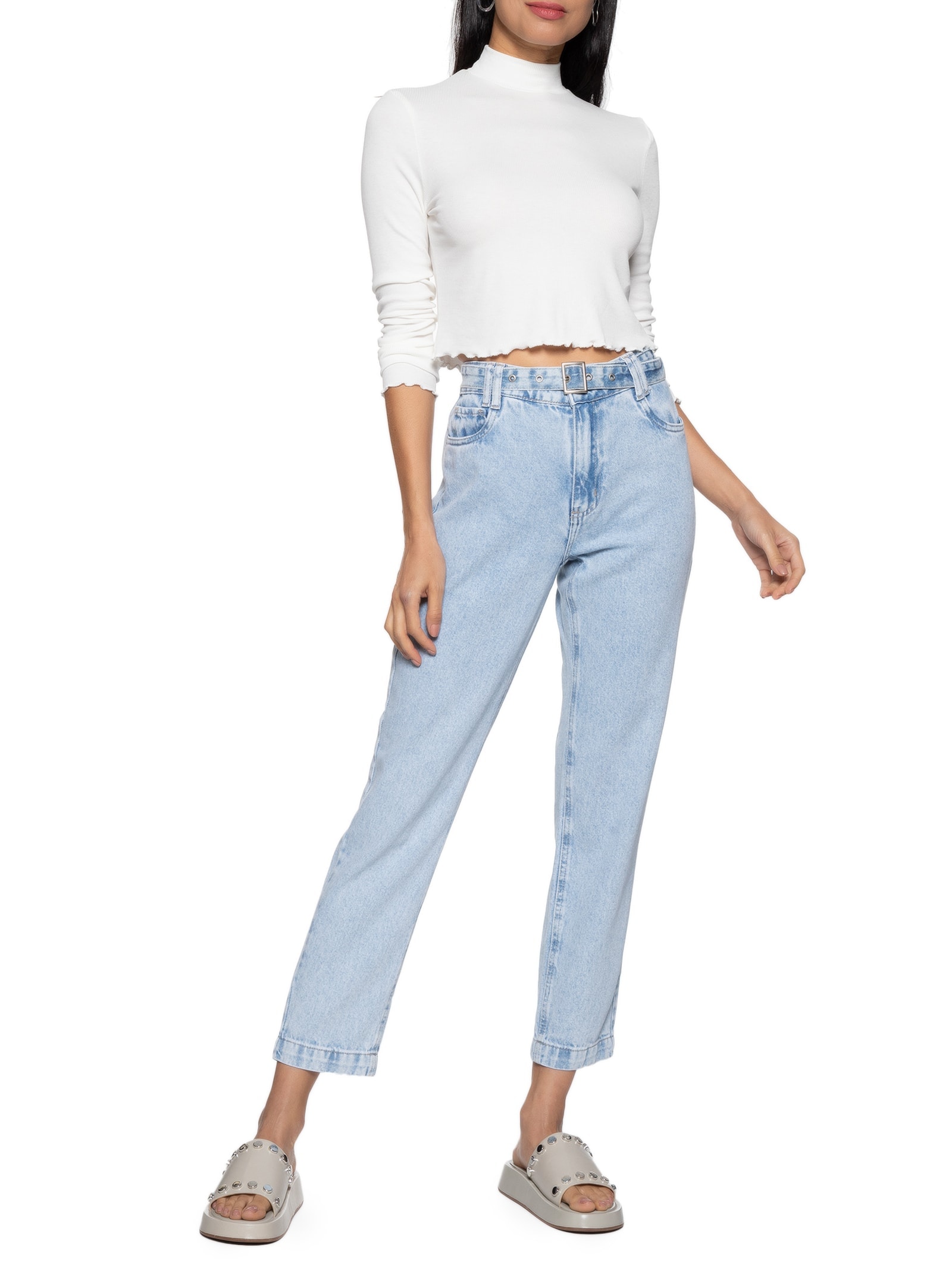 Blusa Feminina Manga Longa Off White Hering