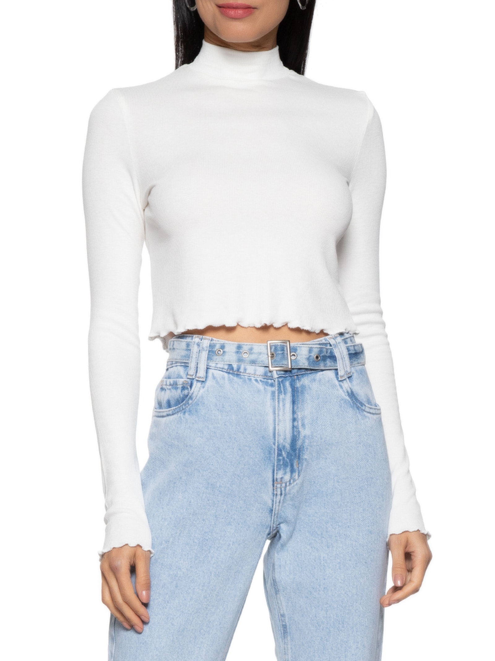 Blusa Feminina Manga Longa Off White Hering