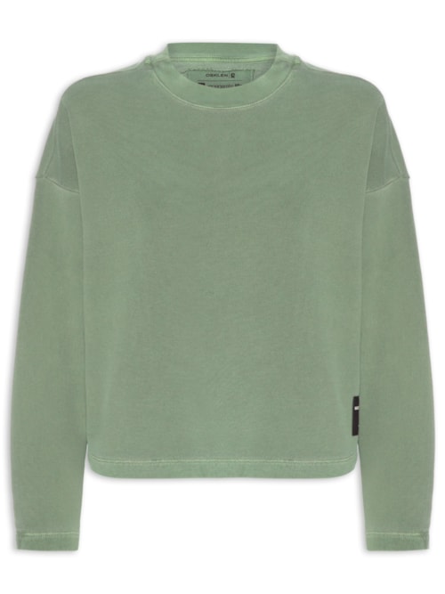 Blusa Feminina Manga Longa Over Color - Verde