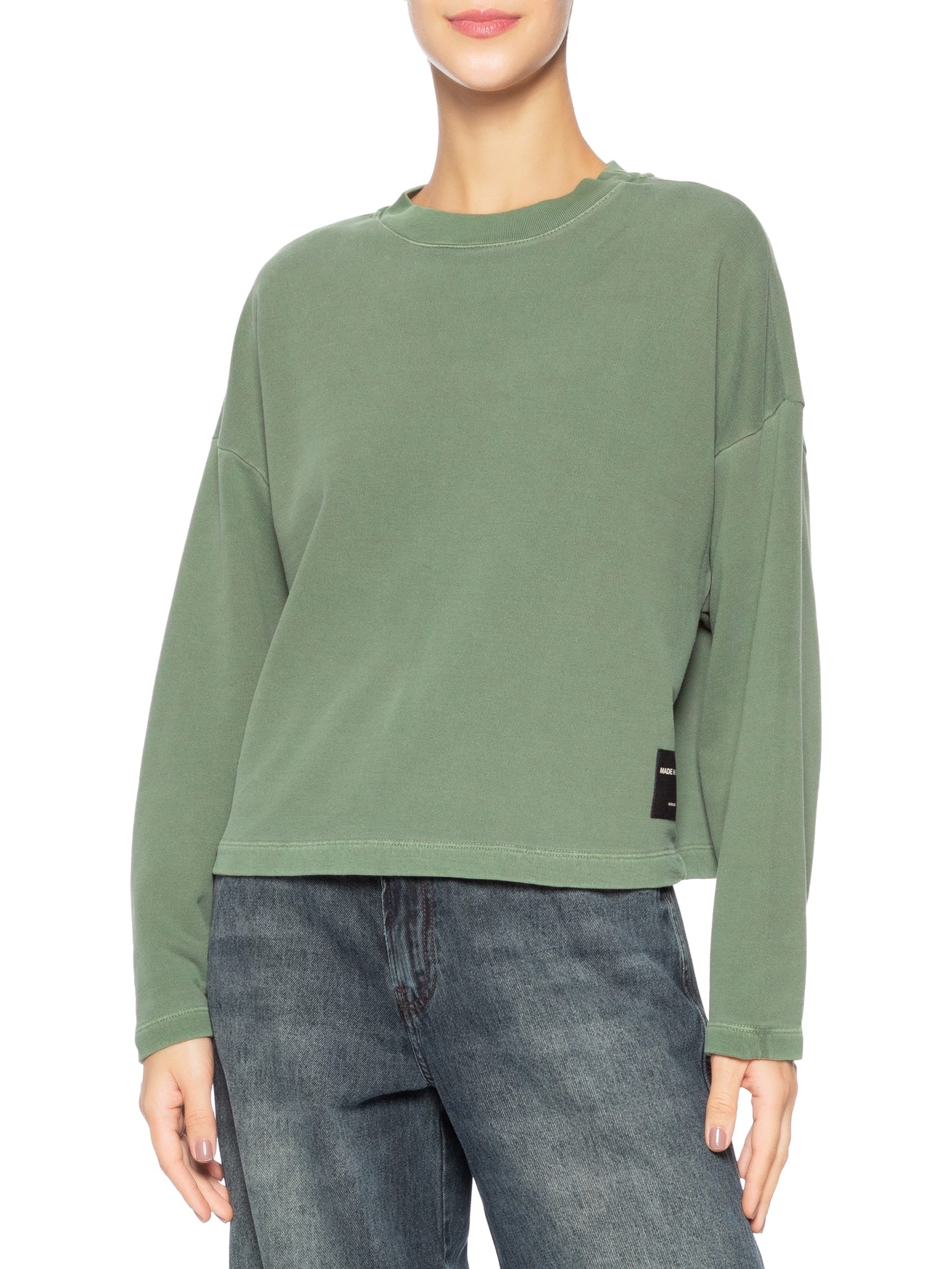 Blusa Feminina Manga Longa Over Color Verde Osklen