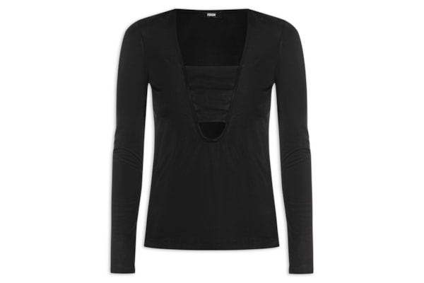 Blusa Feminina Manga Longa - Preto 