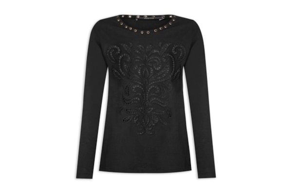 Blusa Feminina Manga Longa Rechilieur - Preto