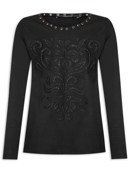 Blusa Feminina Manga Longa Rechilieur – Preto