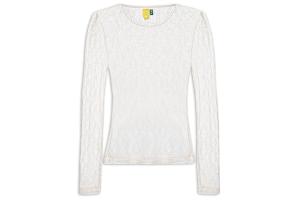 Blusa Feminina Manga Longa Rendinha - Branco