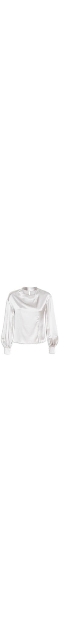 Blusa Feminina Manga Longa Seda - Cinza