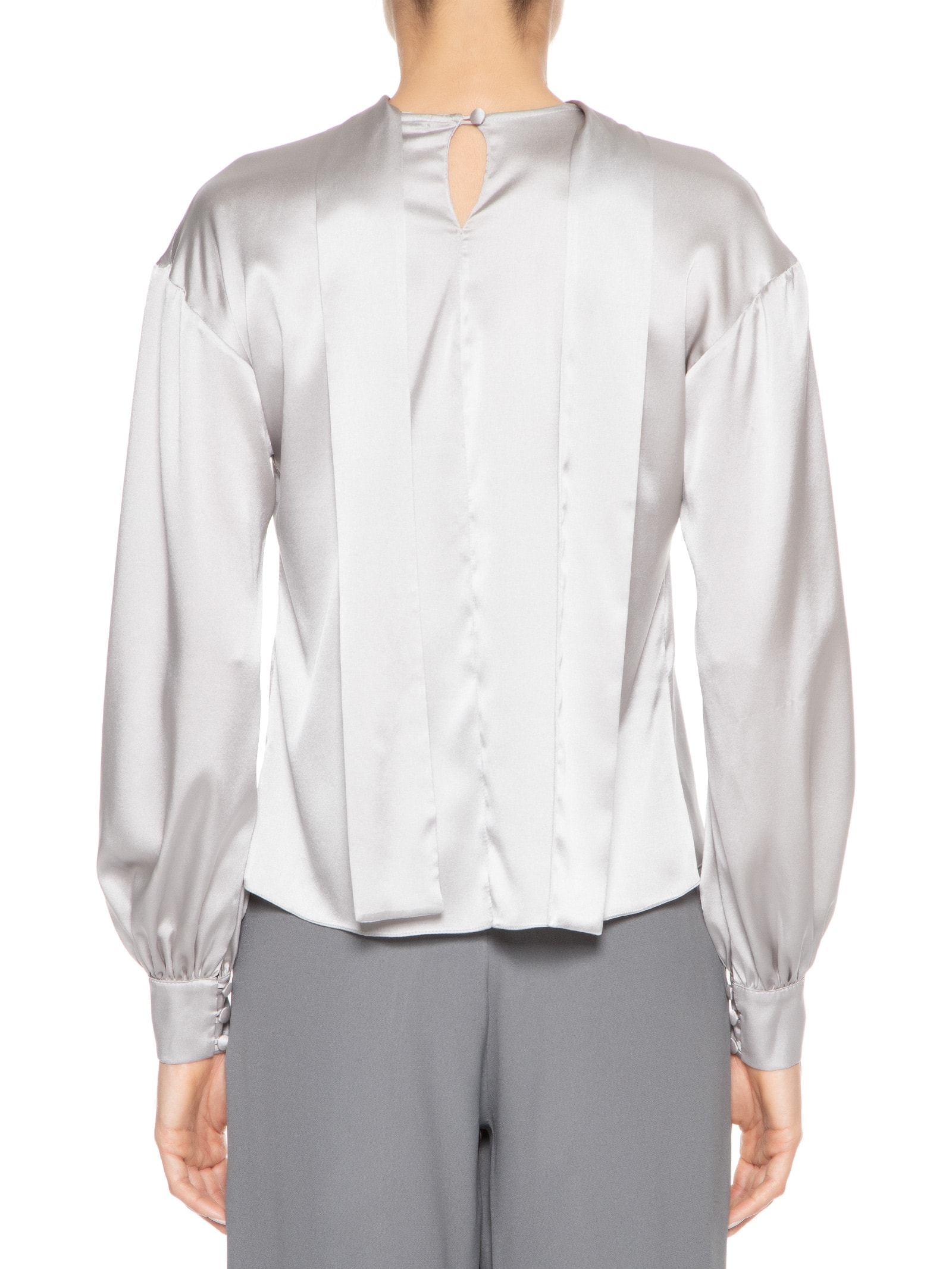 Blusa Feminina Manga Longa Seda Cinza '2Essential