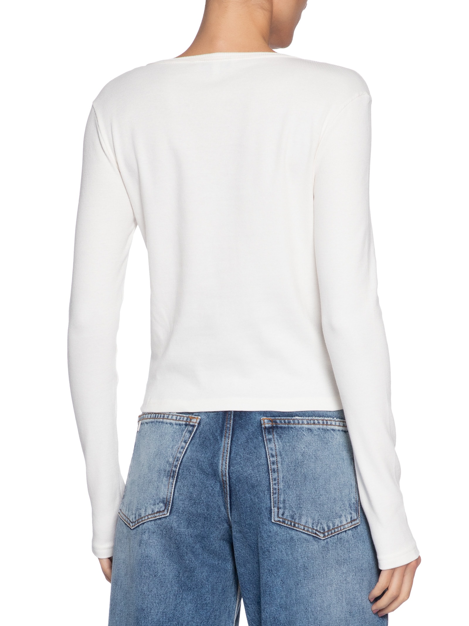 Blusa Feminina Manga Longa Slim Essential Off White Tommy Jeans