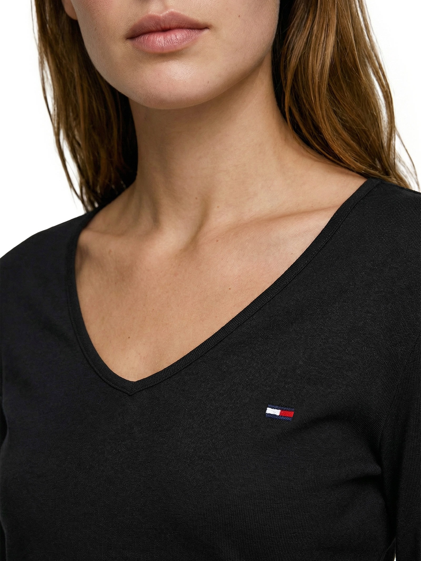 Blusa Feminina Manga Longa Slim Essential Preto Tommy Jeans
