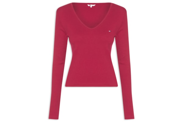 Blusa Feminina Manga Longa Slim Essential - Vermelho