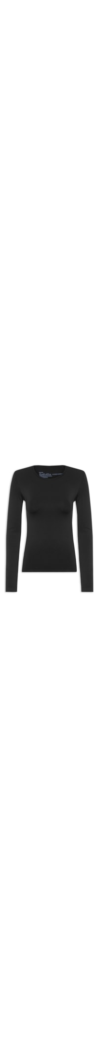 Blusa Feminina Manga Longa Térmica Em Microfibra - Preto