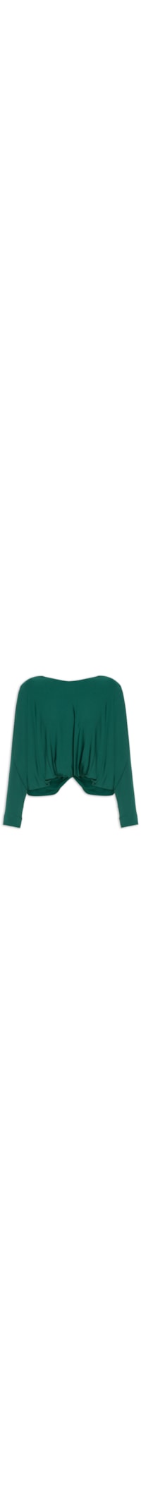 Blusa Feminina Manga Longa Torcido Costas - Verde