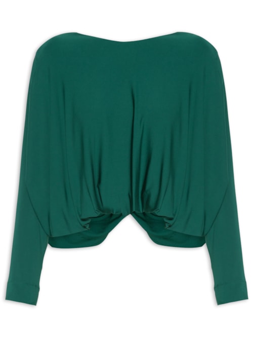 Blusa Feminina Manga Longa Torcido Costas – Verde