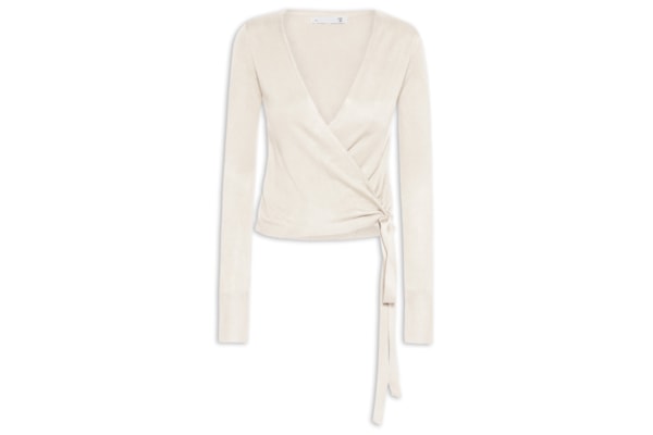 Blusa Feminina Manga Longa Transpassada - Off White