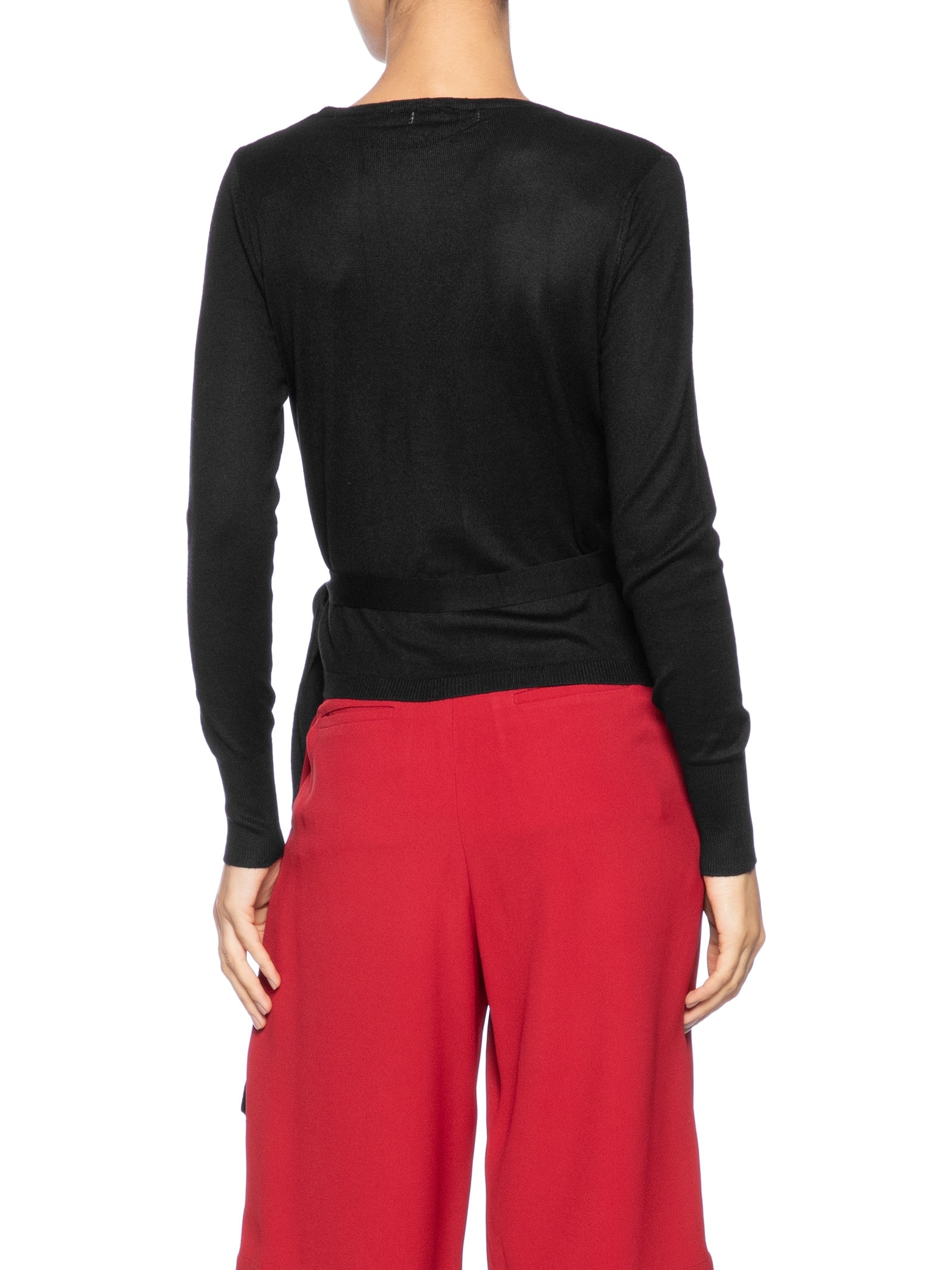 Blusa Feminina Manga Longa Transpassada Preto '2Essential