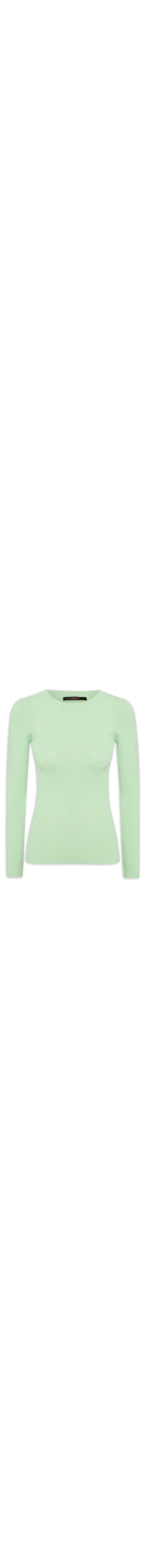 Blusa Feminina Manga Longa Tricot Básico Canelado - Verde