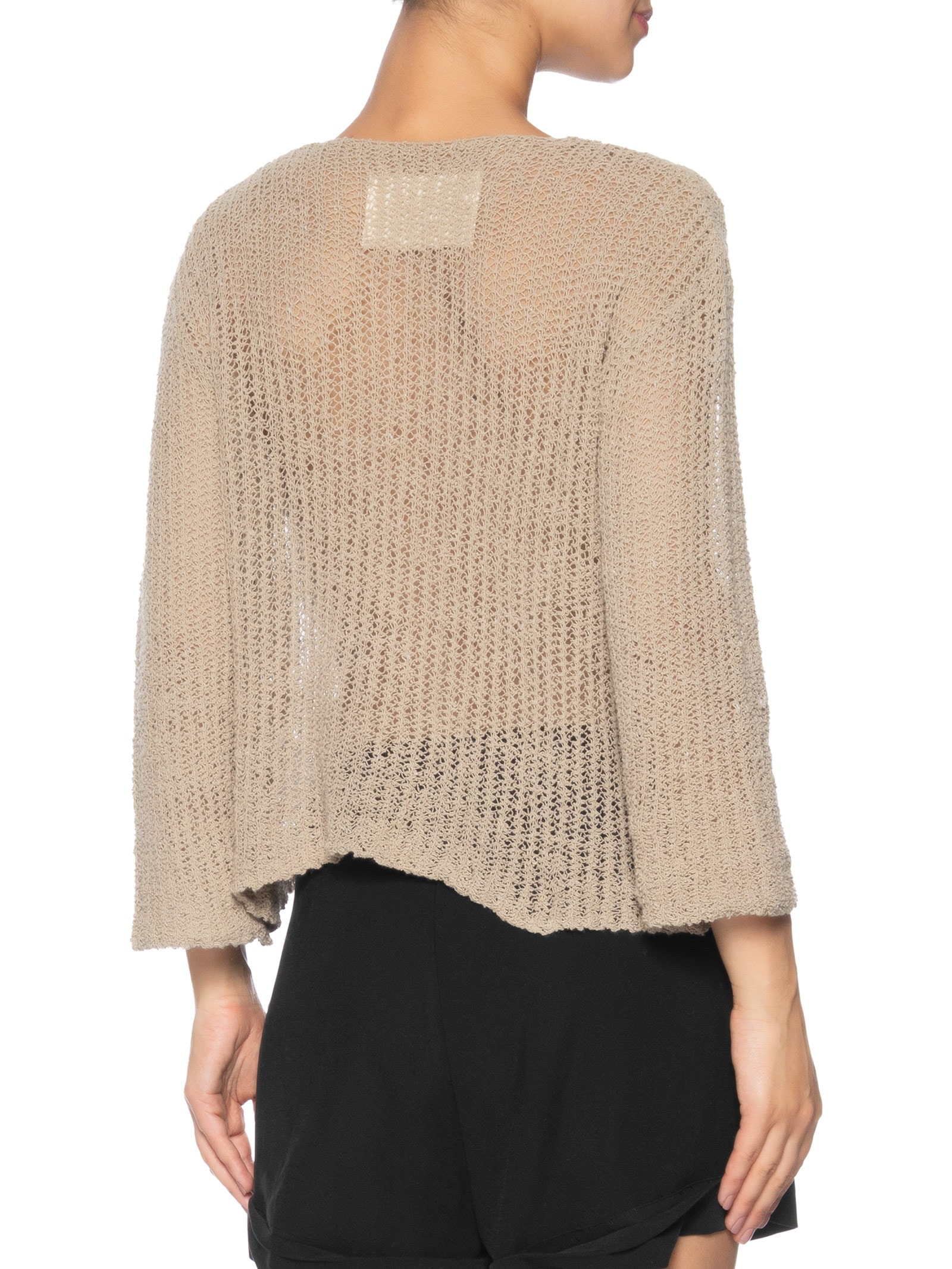 Blusa Feminina Manga Longa Tricot Rede Bege Osklen