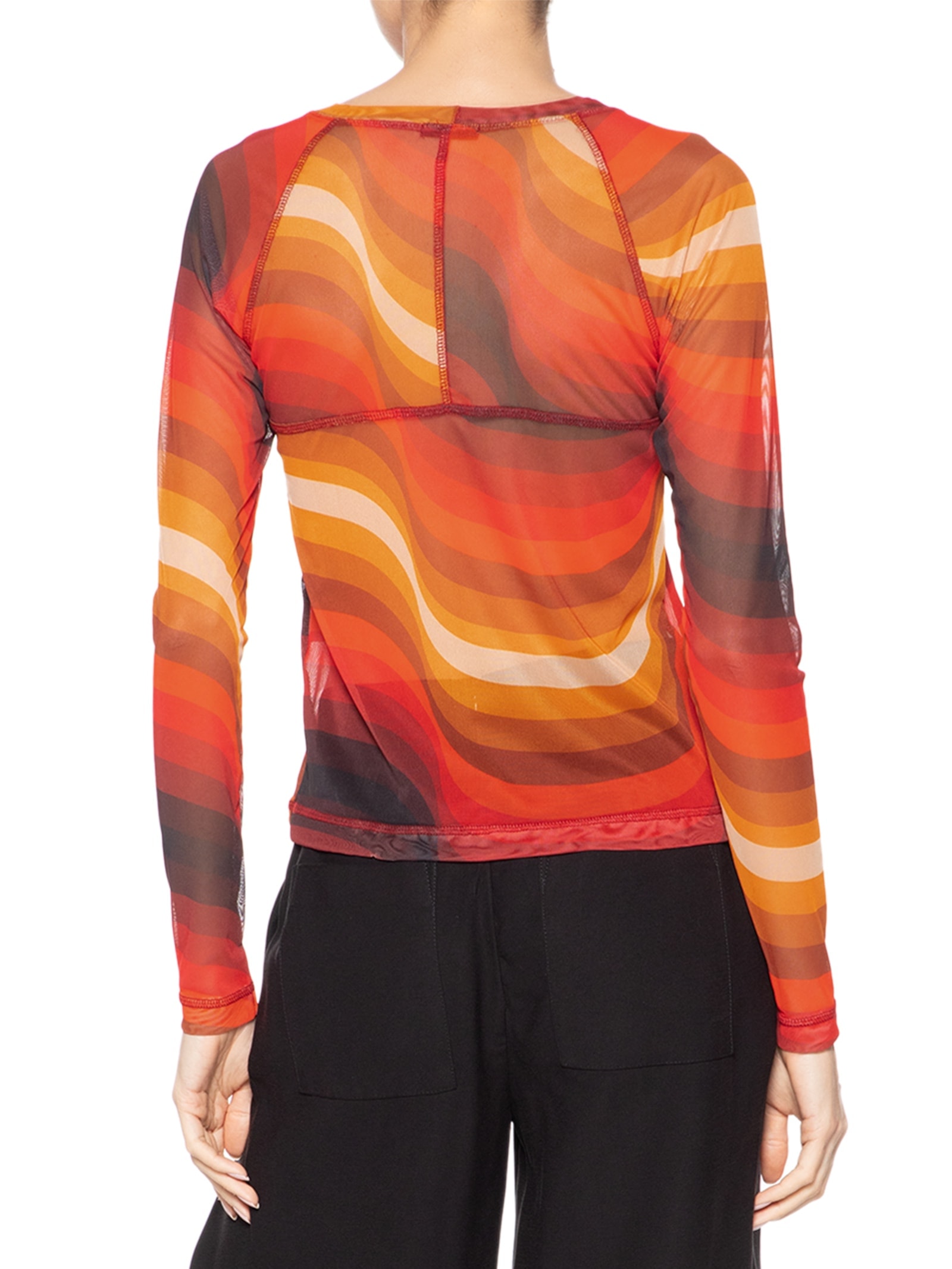 Blusa Feminina Manga Longa Tule Ipanema Laranja Osklen