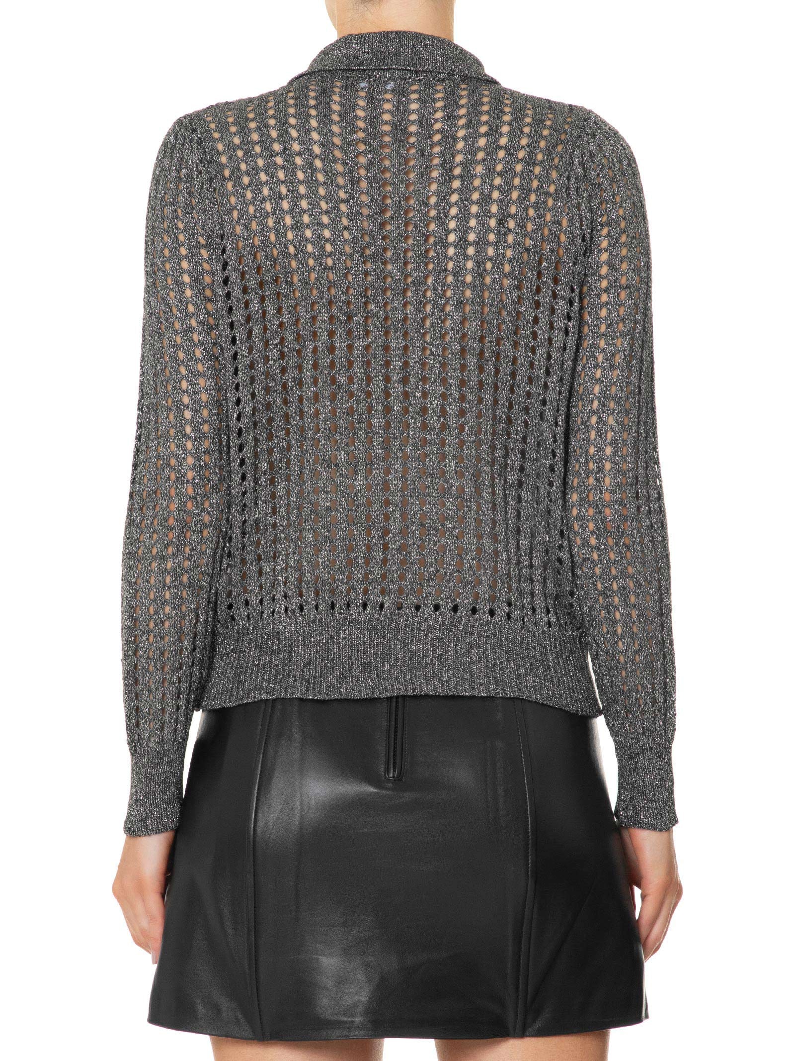 Blusa Feminina Manga Longa Vazada Em Tricot Preto Market 33