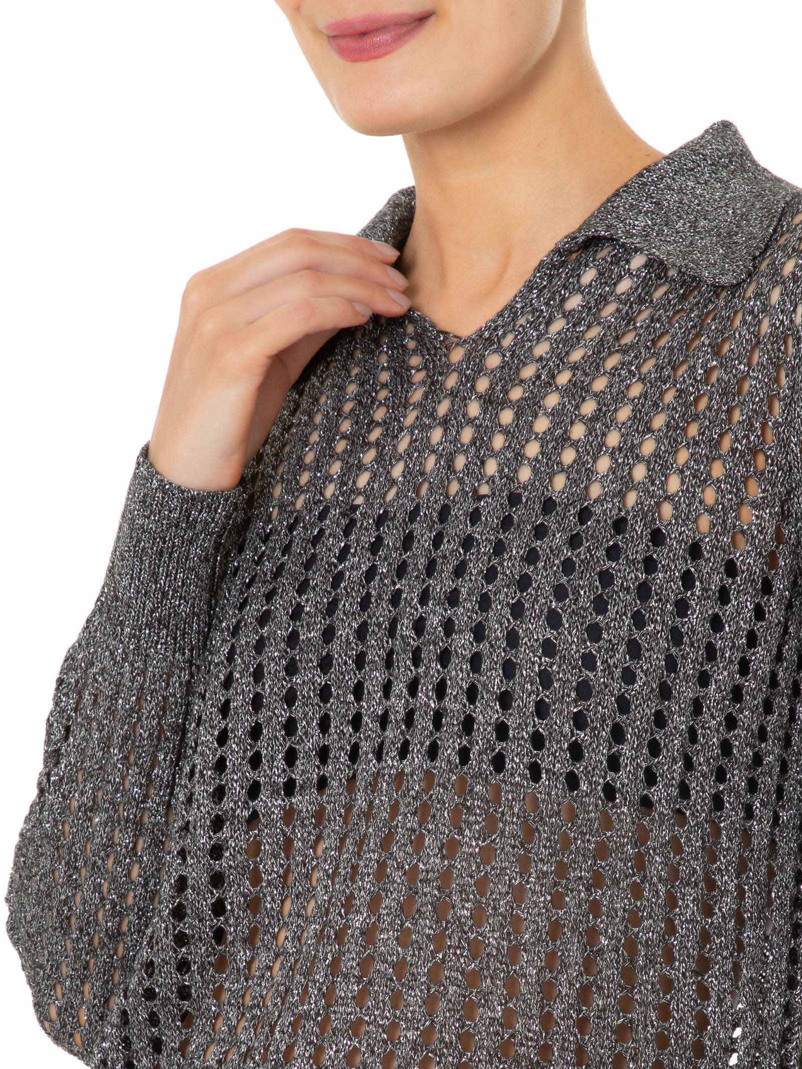 Blusa Feminina Manga Longa Vazada Em Tricot Preto Market 33