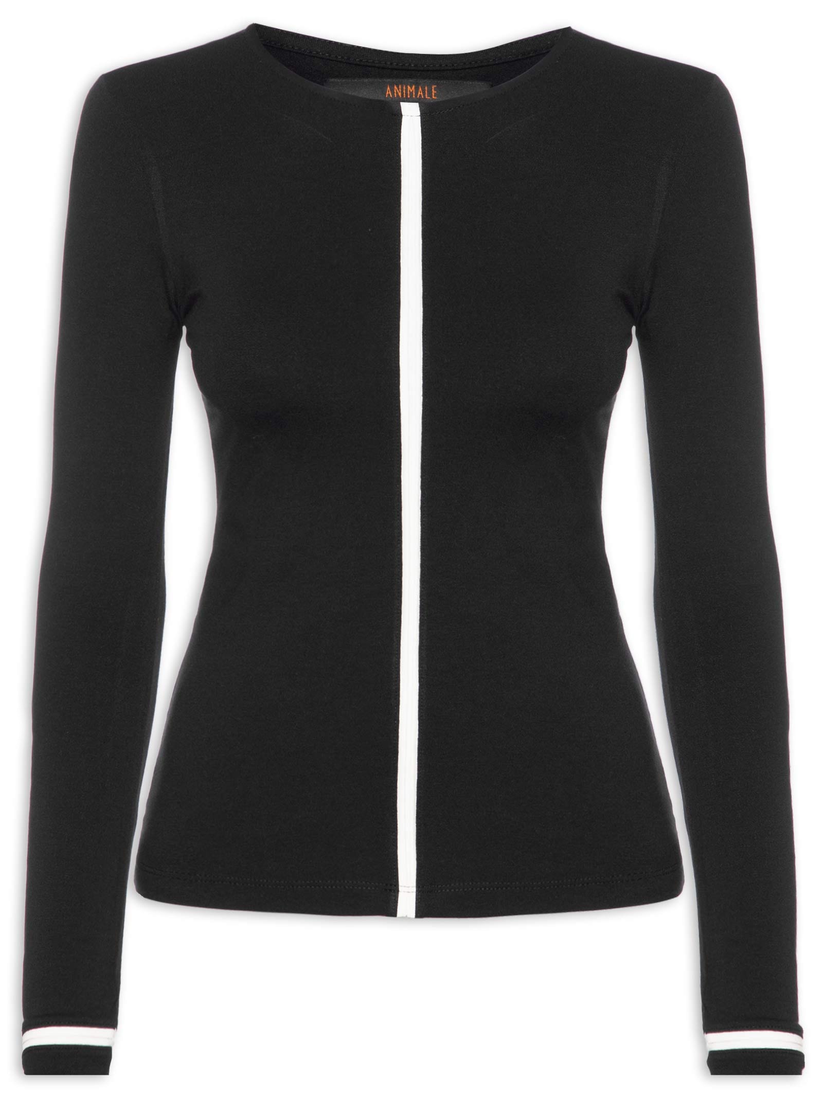 Blusa Feminina Manga Longa Vivos Colors Power Preto Animale