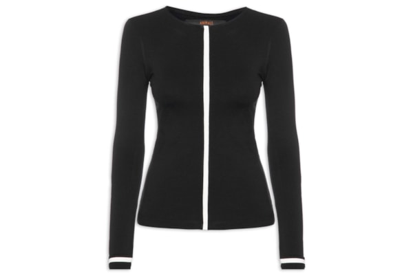 Blusa Feminina Manga Longa Vivos Colors Power - Preto
