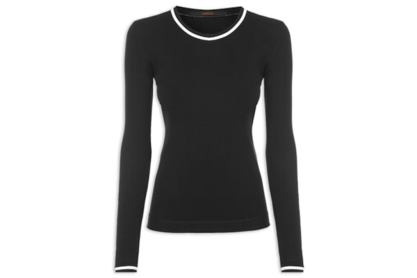Blusa Feminina Manga Longa Vivos - Preto