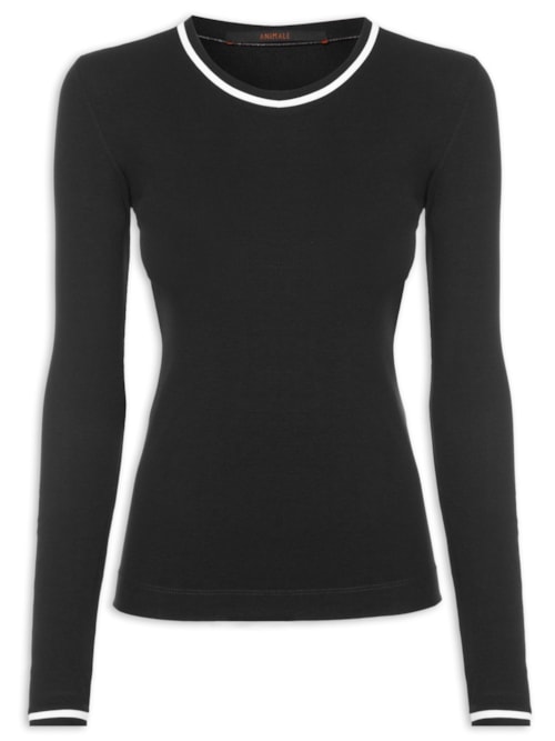 Blusa Feminina Manga Longa Vivos - Preto