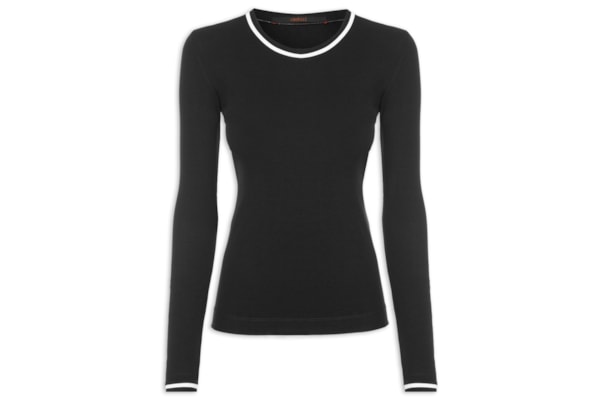 Blusa Feminina Manga Longa Vivos - Preto