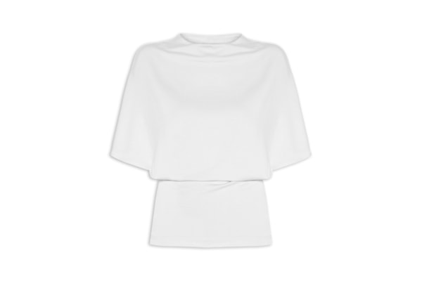Blusa Feminina Manga Morcego Em Malha - Branco