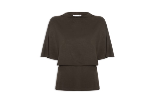 Blusa Feminina Manga Morcego Em Malha - Marrom