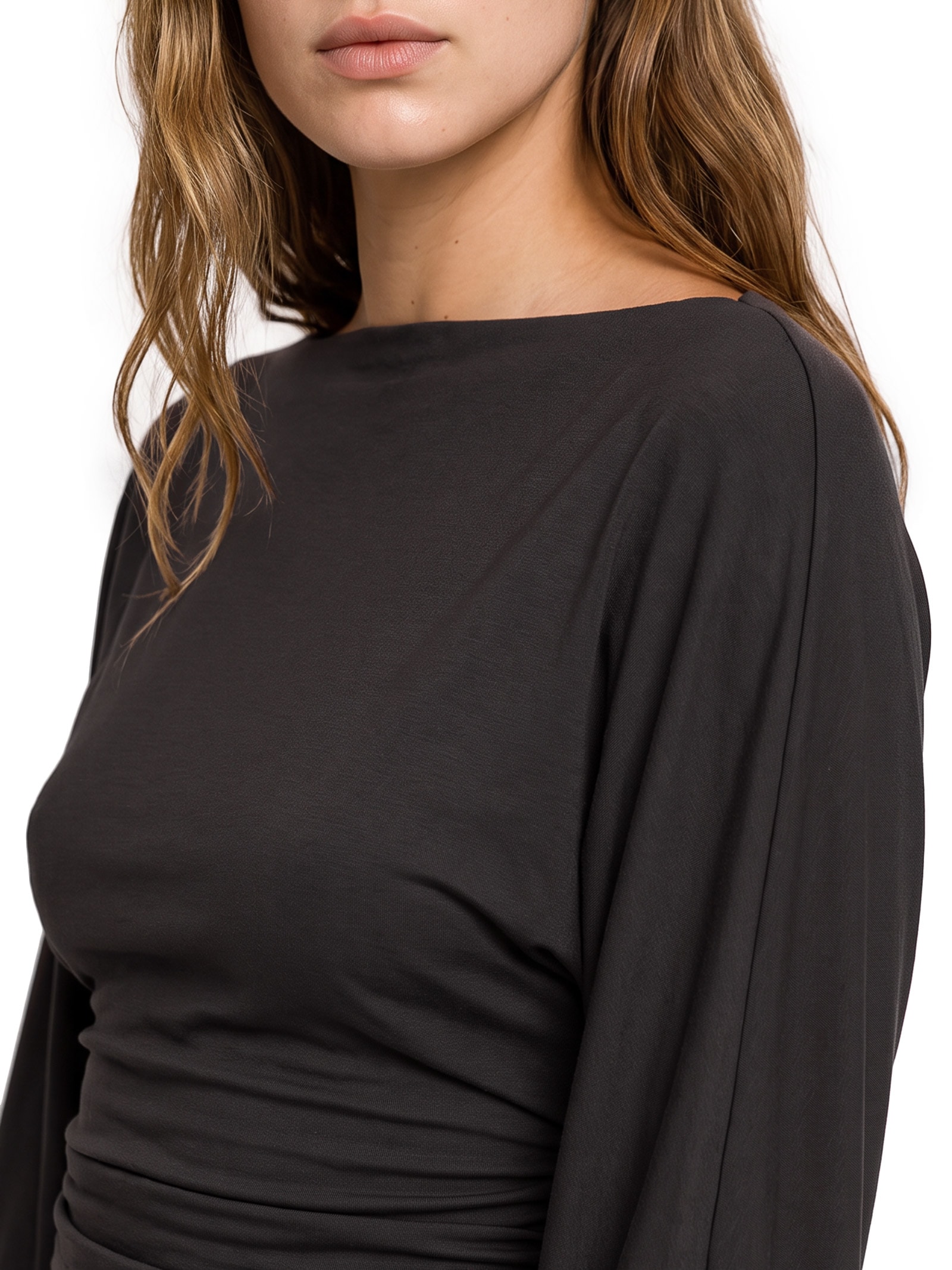 Blusa Feminina Manga Morcego Marrom Lança Perfume