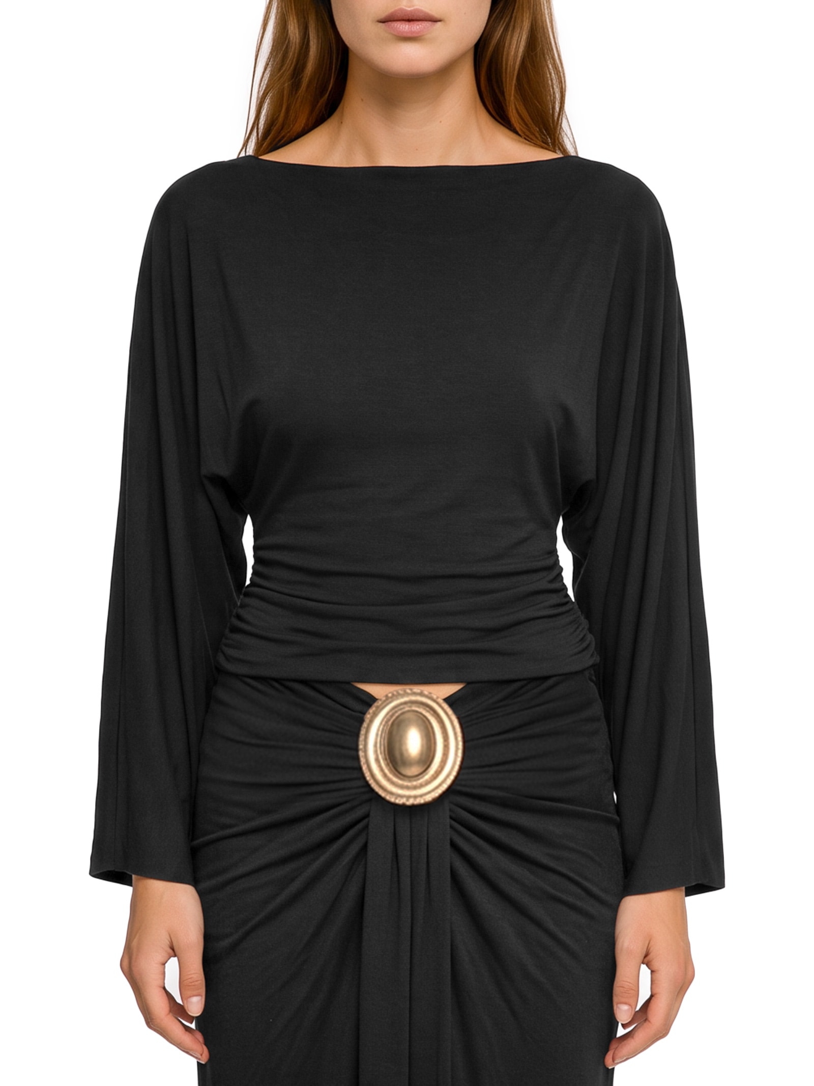 Blusa Feminina Manga Morcego Preto Lança Perfume