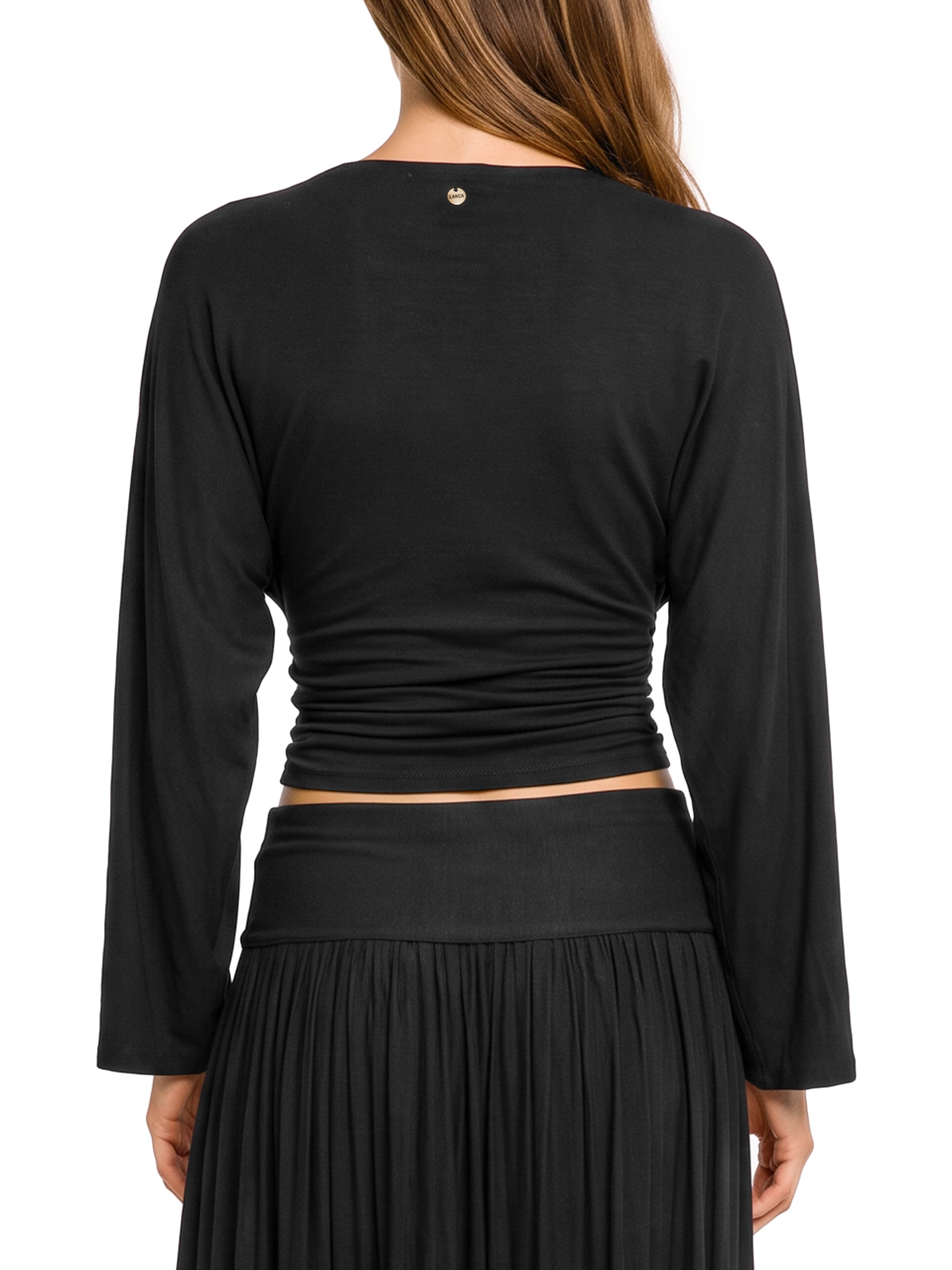 Blusa Feminina Manga Morcego Preto Lança Perfume