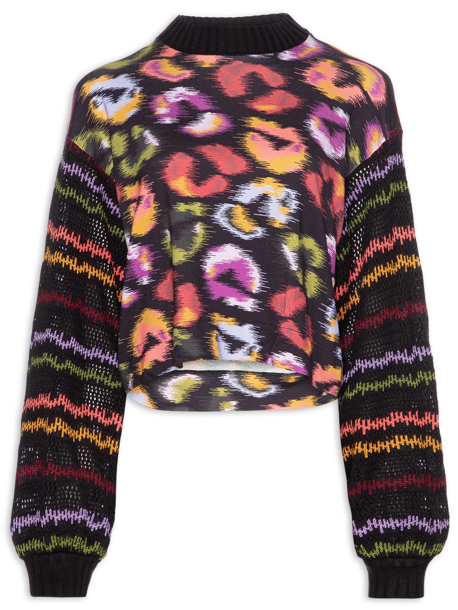Blusa Feminina Manga Onça De Cor Preto Farm