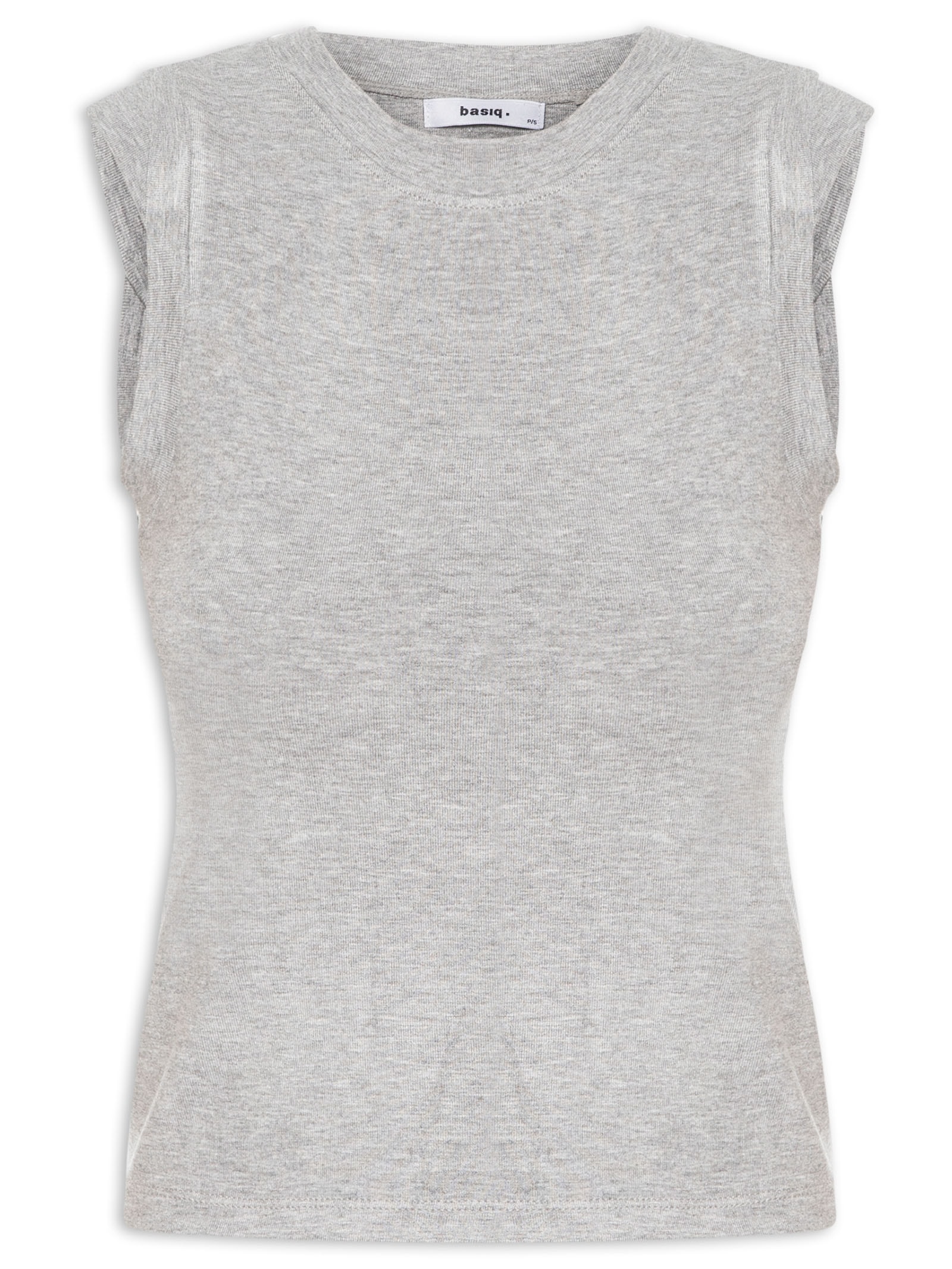 Blusa Feminina Manga Sobreposta Cinza  Basiq