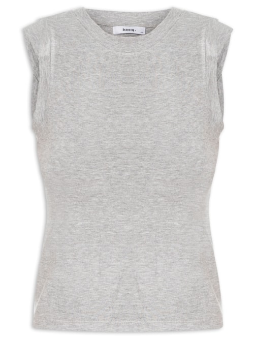 Blusa Feminina Manga Sobreposta – Cinza