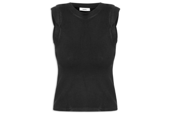Blusa Feminina Manga Sobreposta - Preto