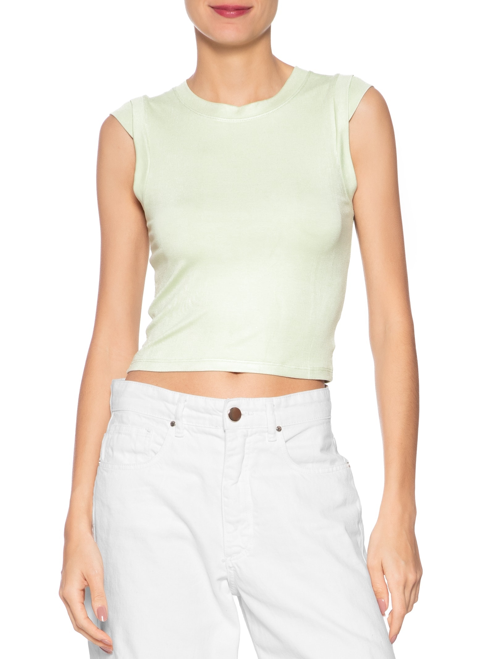 Blusa Feminina Manga Sobreposta Verde Basiq