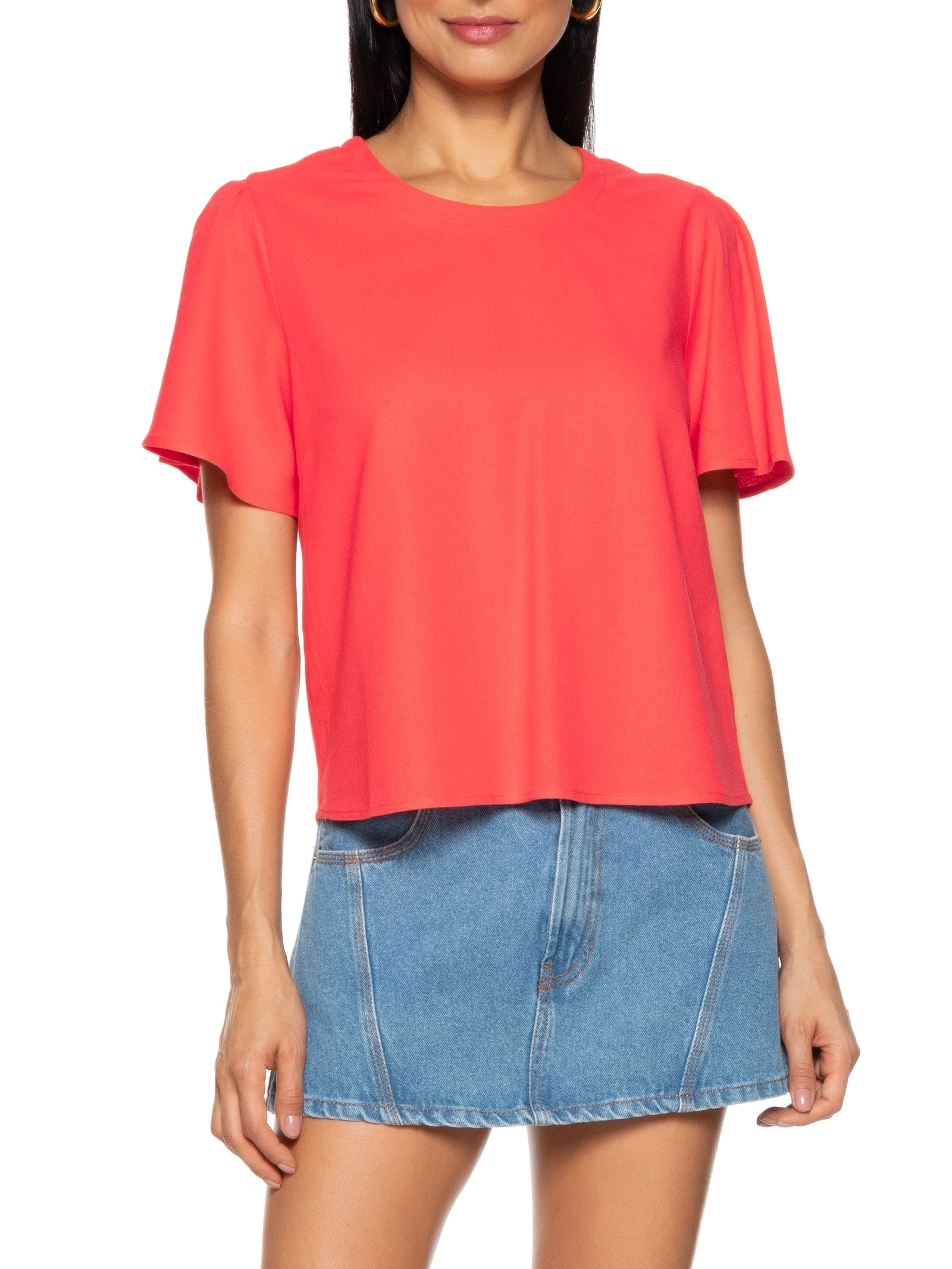 Blusa Feminina Manga Vermelho Hering