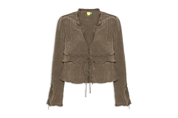 Blusa Feminina Mangas Amarração - Marrom