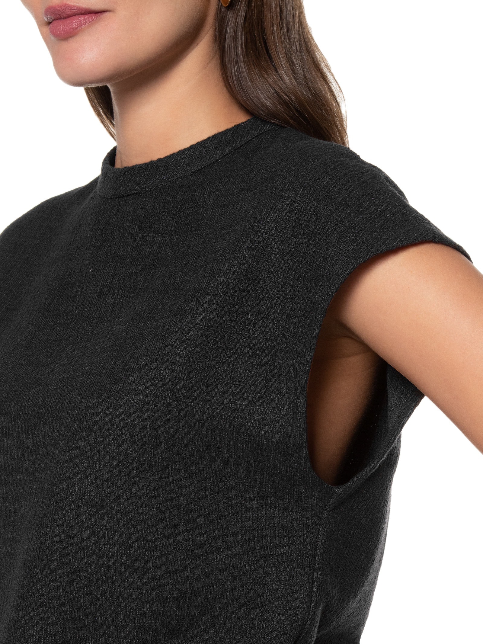 Blusa Feminina Mc Texturizada Preta Basiq