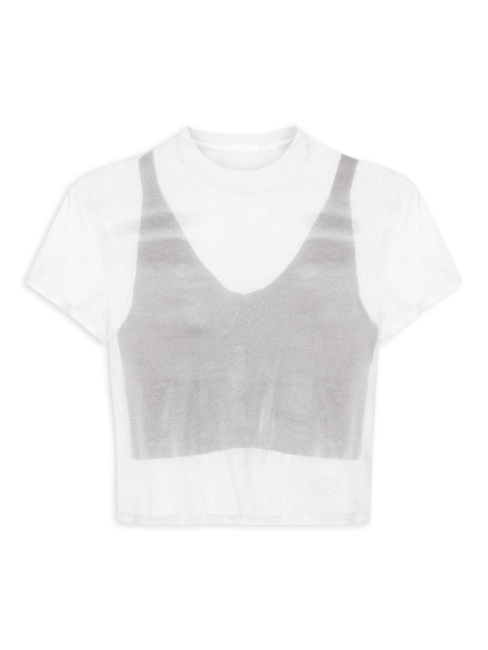 Osklen - Blusa Feminina Mc Tricot Sobreposição - Branco