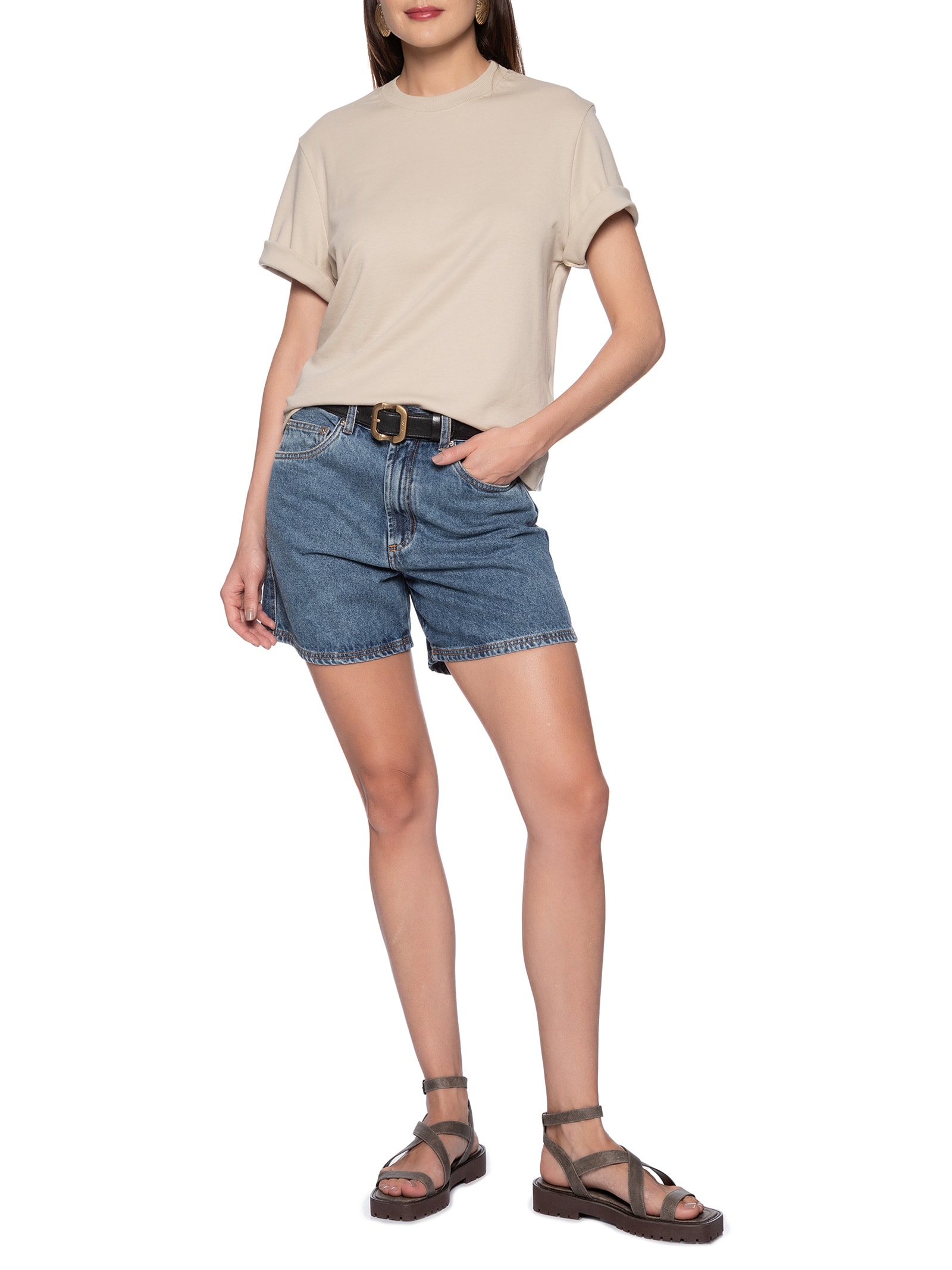 Blusa Feminina Meia Malha Bege Hering