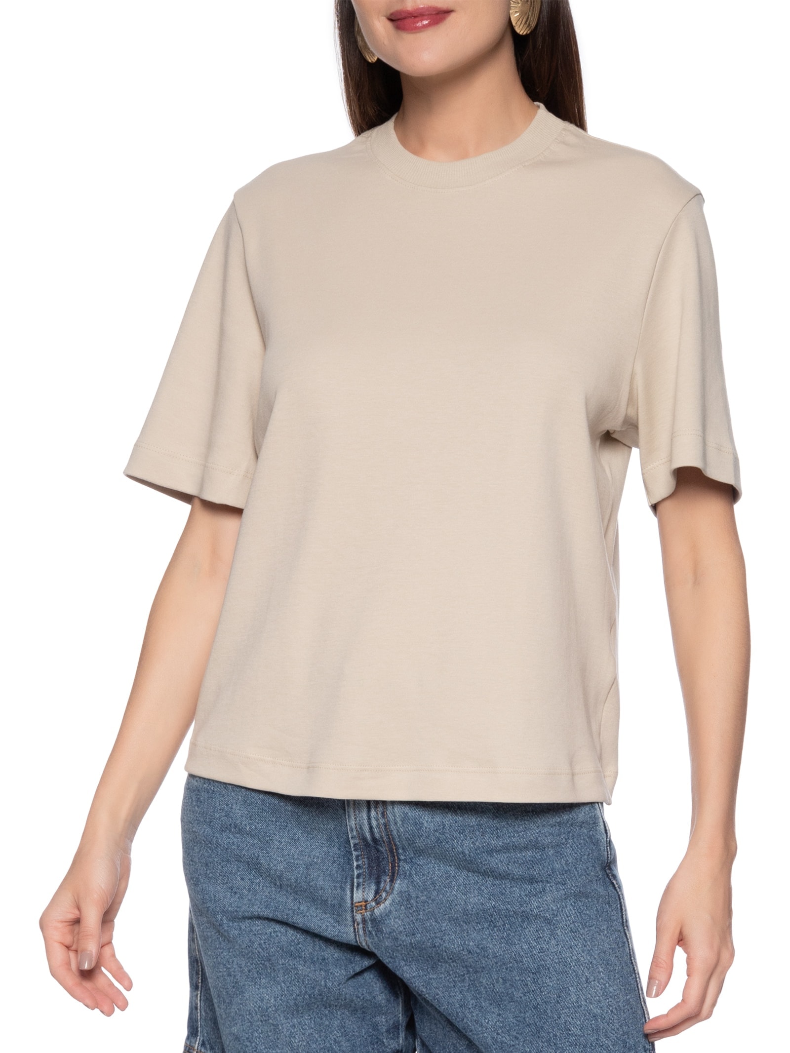 Blusa Feminina Meia Malha Bege Hering