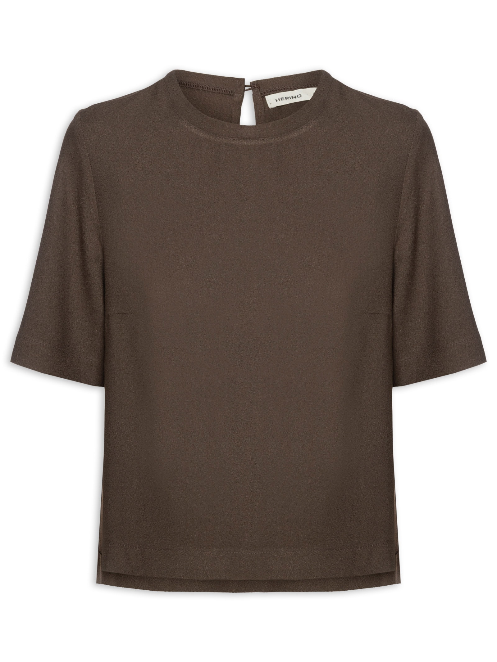 Blusa Feminina Meia Malha Marrom Hering