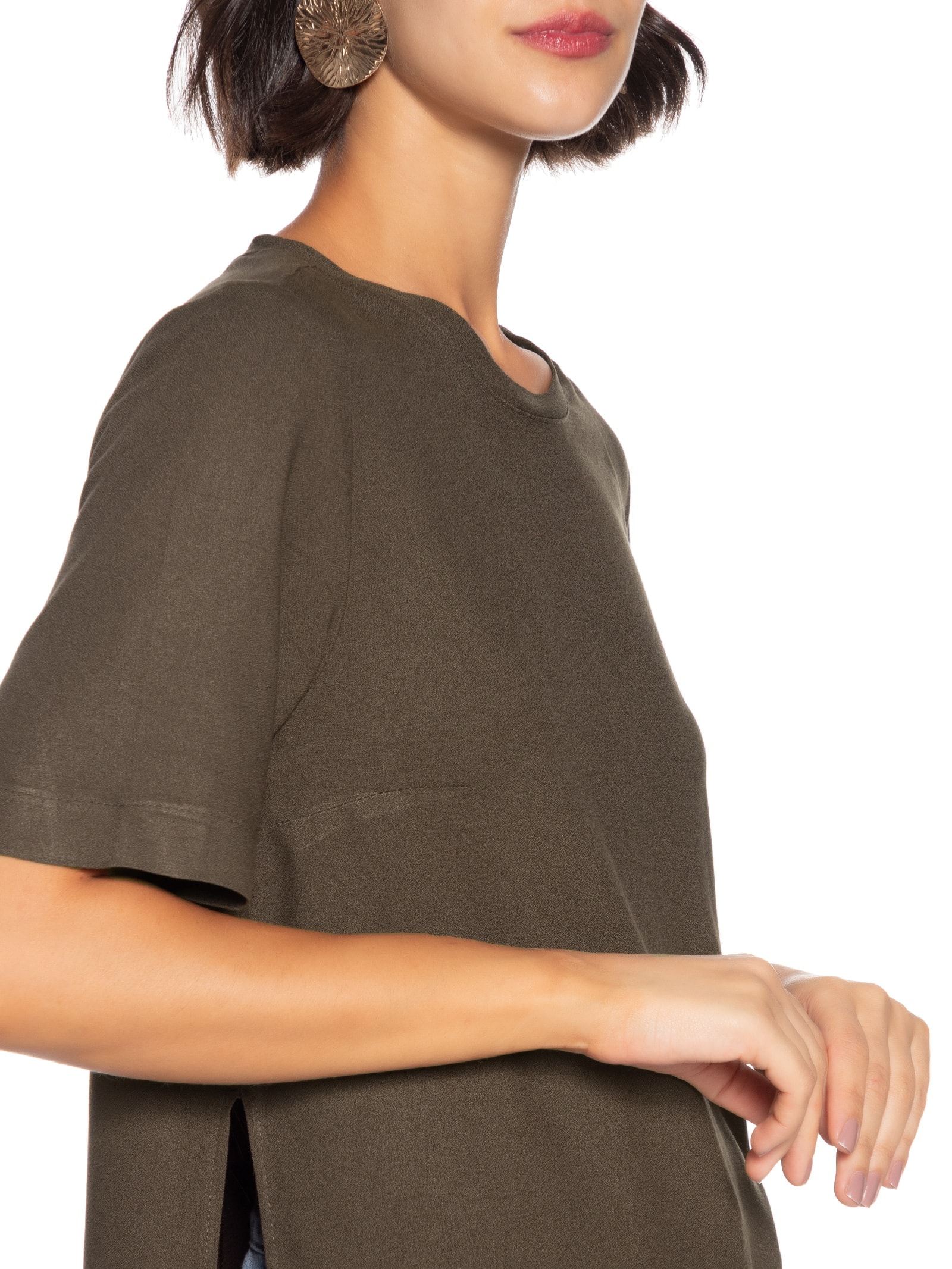 Blusa Feminina Meia Malha Marrom Hering