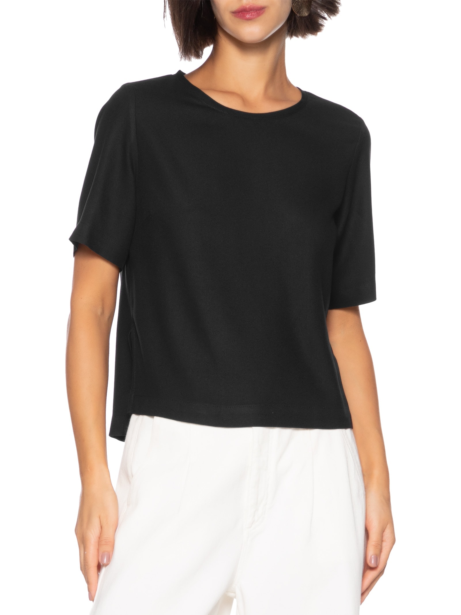 Blusa Feminina Meia Malha Preto Hering